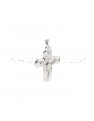 Satin and polished cross pendant with...