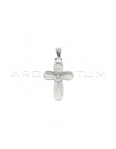 Cross pendant engraved, satin and...