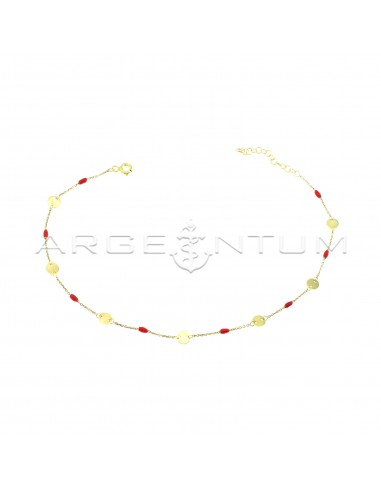 Forced mesh anklet with smooth plate...