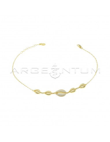 Rolo knit anklet with central shell...