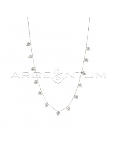 Faceted ball link necklace with white...