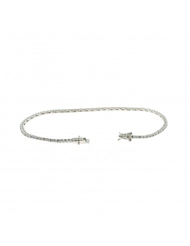 White gold plated tennis bracelet with 1.5 mm white zircons. in 925 silver
