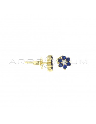 Blue cubic zirconia flower earrings...