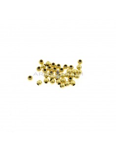 Smooth spheres ø 3 mm with pass-through hole, yellow gold plated in 925 silver (36 pcs.)