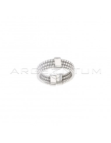 Adjustable band ring with three...