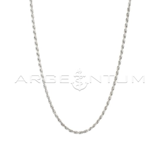 Catenina maglia funetta da 2,5 mm. placcata oro bianco in argento 925 (50 cm)