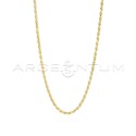 2.5 mm rope link chain. yellow gold plated 925 silver (50 cm)