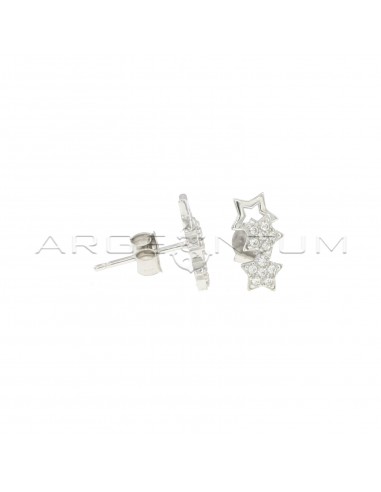 Stud earrings with 3 stars, 2 white...