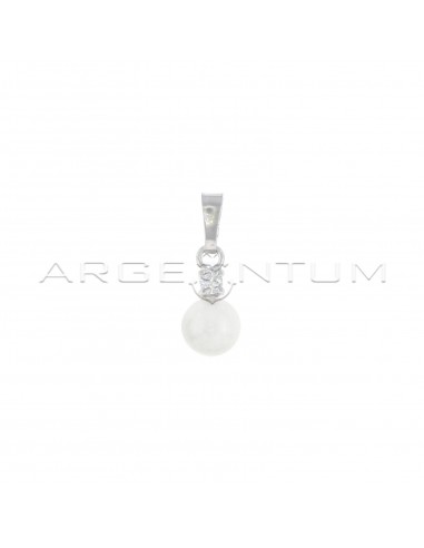 Pendant with pearl ø 8 mm and white...