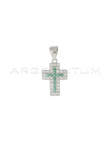 White zircon cross pendant with...