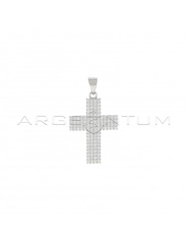 White gold plated cross pendant in...