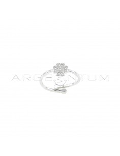 Adjustable ring with white...