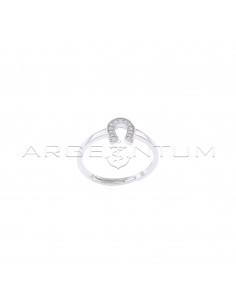 Adjustable ring with white...