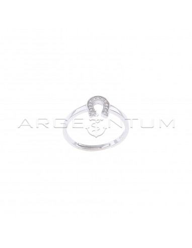 Adjustable ring with white gold...