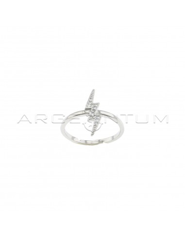 Adjustable ring with white gold...