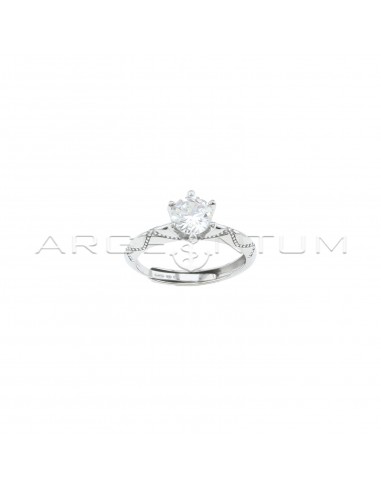 Adjustable solitaire ring with...