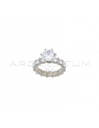 Eternity ring with white zircon side...