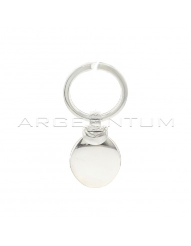 Keychain with rounded oval plate and...