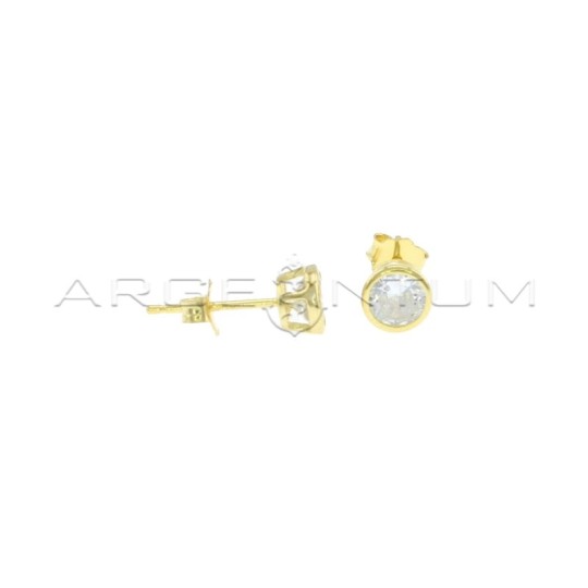 Orecchini punto luce bianco ø 5 mm a cipollina placcati oro giallo in argento 925
