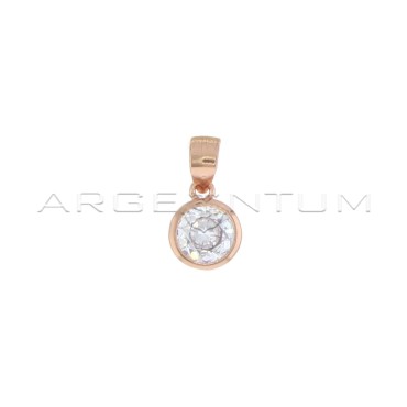 Pendant light point ø 5 mm white onion rose gold plated in 925 silver