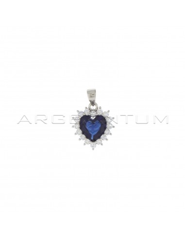 Pendant with blue heart zircon in a...