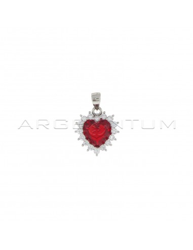Pendant with red heart zircon in a...