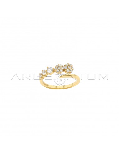 Adjustable contrariè ring with white...