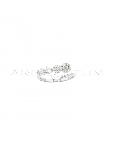 Adjustable contrariè ring with white...
