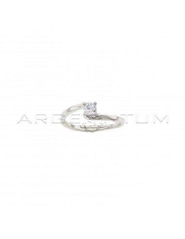 Adjustable solitaire ring with 4mm...
