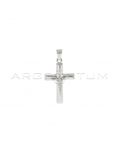 Cross pendant with convex plate with...