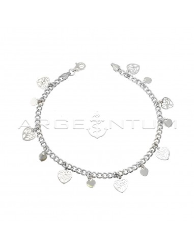Curb mesh bracelet with white gold...