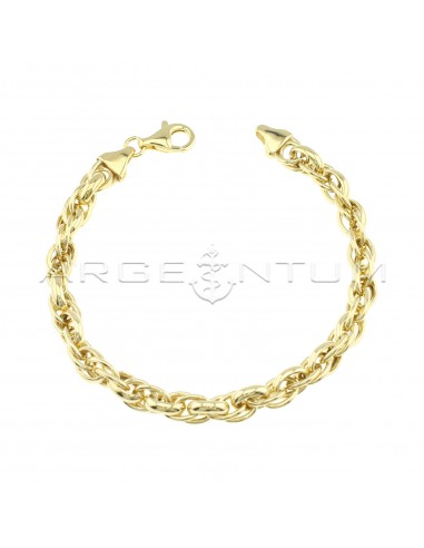 Yellow gold plated rope link bracelet...