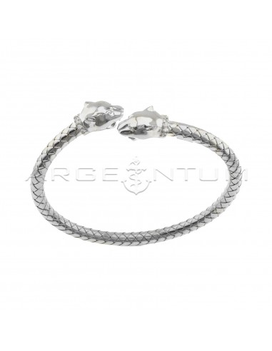Contrariè rigid bracelet with barrel...