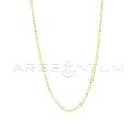 Collana maglia grumetta piatta da 3 mm placcata oro giallo in argento 925 (60 cm)