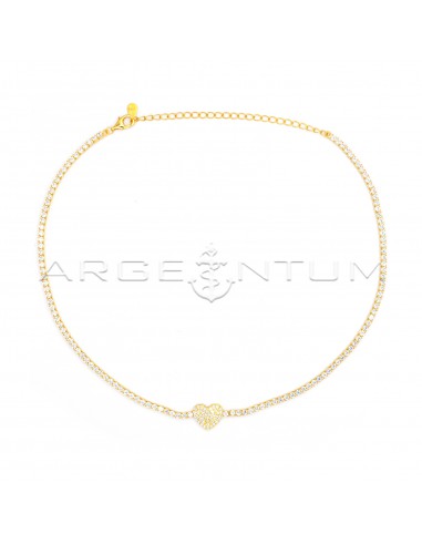White tennis necklace with central...