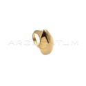 Electroformed drop shaped yellow gold plated ring in 925 silver (size 18)