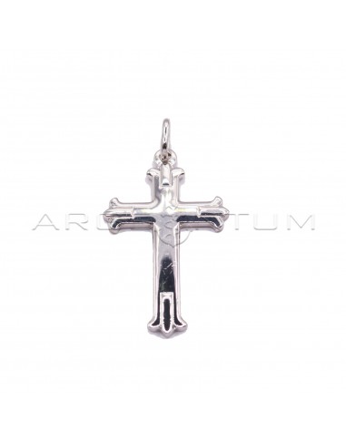 Cross pendant engraved with shaped...