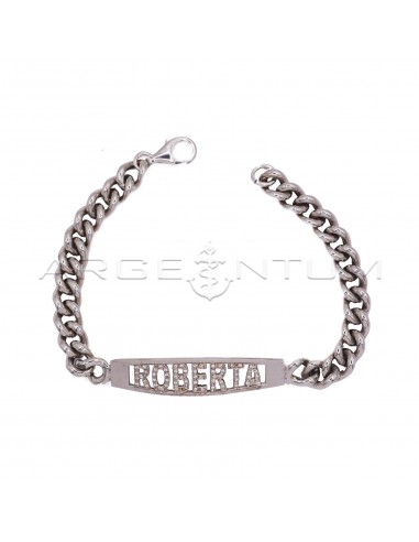 Rounded curb mesh bracelet with...