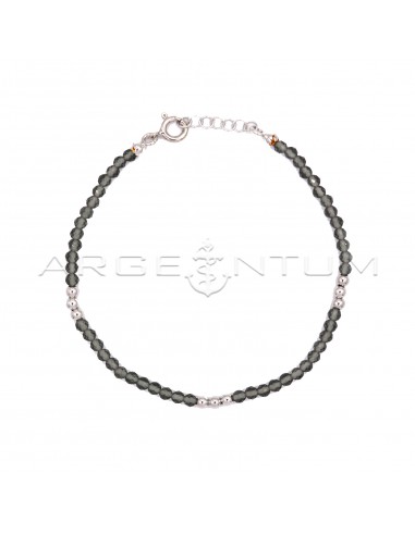 Bracelet of gray crystals and white...