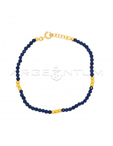 Bracelet of blue crystals and yellow...
