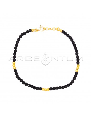 Bracelet of black crystals and yellow...