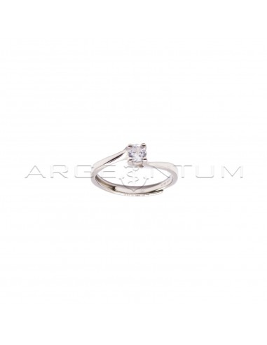 Solitaire adjustable ring with 4 mm...