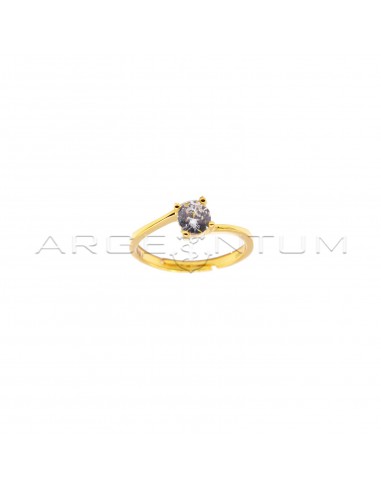 Solitaire adjustable ring with 5 mm...
