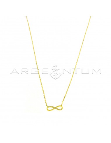 Forced link necklace with yellow...