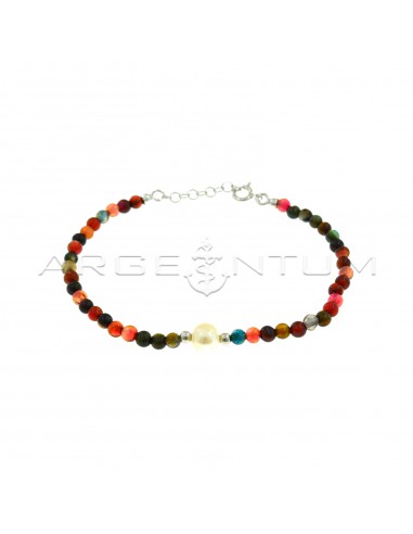 Multicolor agate ball bracelet with...