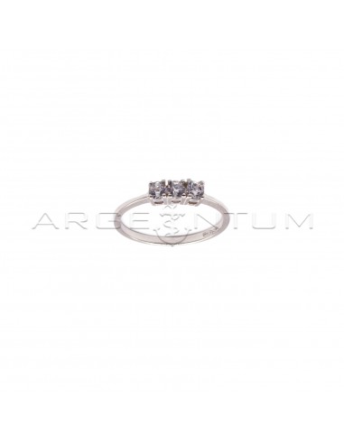 Trilogy ring with 3 mm white zircons...