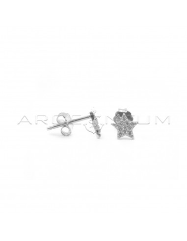 Star stud earrings with white gold...