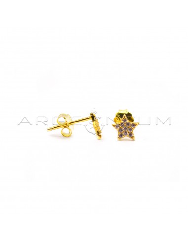 Star stud earrings with yellow gold...
