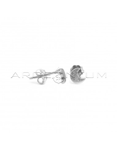 Moon lobe earrings with white gold...