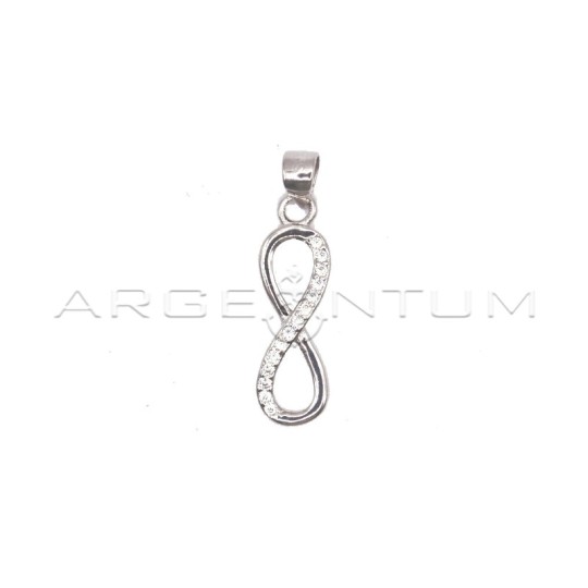 Ciondolo semizirconato infinito placcato oro bianco in argento 925